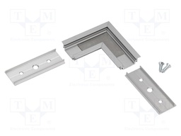 Connector 90°; silver; aluminium; Application: GROOVE14; anodized