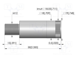 Test probe socket; silver plated; KS-672; M12; 58mm; test needles