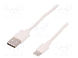 Cable; USB 2.0; USB A plug,USB C plug; 3m; white; Core: Cu; 480Mbps