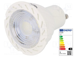 LED lamp; cool white; GU10; 220/240VAC; 480lm; 7W; 38°; 6400(typ)K