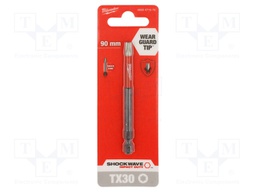 Screwdriver bit; TX30; Overall len: 90mm; Kind: impact