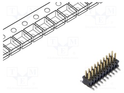 Connector: pin strips; male; PIN: 20; 1.27mm; gold flash; SMT; reel