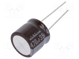 Capacitor: electrolytic; low impedance; THT; 470uF; 35VDC; ±20%