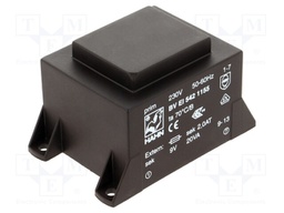 Transformer: encapsulated; 20VA; 230VAC; 9V; 2223mA; Mounting: PCB