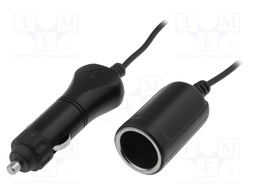 Cigarette lighter socket extension cord; 5A; Sup.volt: 7÷12VDC
