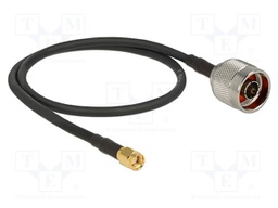 Cable; 500mm; N male,RP-SMA male; black; Øcable: 5mm; 50Ω