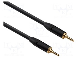 Cable; Jack 3.5mm plug,both sides; 4m; black; Øcable: 6mm; PVC