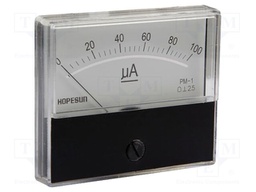 Ammeter; analogue; on panel; I AC: 0A÷100uA; Class: 2,5; 70x60mm