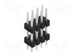Connector: pin strips; pin header; male; PIN: 8; 2.54mm; THT; 2x4