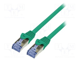Patch cord; S/FTP; 6a; stranded; Cu; LSZH; green; 10m; 26AWG