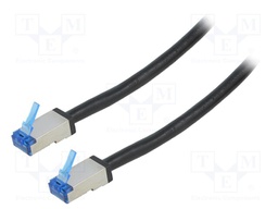 Patch cord; S/FTP; 6a; stranded; Cu; PE; black; 15m; 26AWG