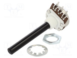 Potentiometer: shaft; single turn; 10kΩ; ±20%; 0.2W; logarithmic