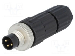 Connector: M8; male; PIN: 3; straight; for cable; plug; E; 4A; 60V