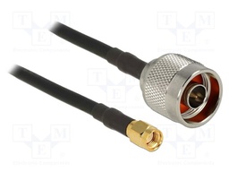 Cable; 100mm; N male,SMA male; black; Øcable: 4.95mm; 50Ω