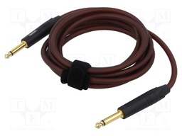 Cable; Jack 6,3mm 2pin plug,both sides; 3m; brown; 0.25mm2