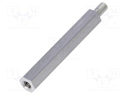 Screwed spacer sleeve; Int.thread: M4; 45mm; Ext.thread: M4