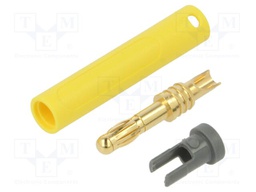 Connector: 4mm banana; plug; 32A; 30VAC; 60VDC; yellow; 2.5mm2