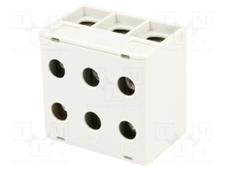 Splice terminal: rail; 1.5÷50mm2; ways: 3; terminals: 6; grey; TS35