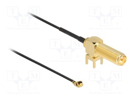 Cable; 250mm; IPEX MHF 1,RP-SMA female; black; Øcable: 1.13mm; 50Ω