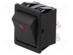 ROCKER; DPST; Pos: 2; OFF-ON; 16A/250VAC; black; Body: black