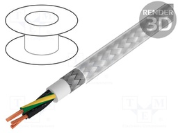 Wire; BiT 500 CY; 3G1mm2; tinned copper braid; PVC; transparent