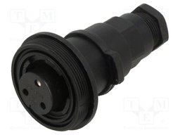 Connector: circular; plug; female; PIN: 3; 12A; 277V; IP68,IP69K
