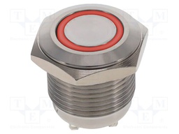 Switch: vandal resistant; IP65; Illumin: LED,ring; red/green; PV6