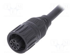 Connector: circular; plug; PIN: 4; female; cables; IP65,IP67; 18A