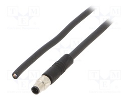 Connector: M5; plug; male; cables; for cable; PIN: 4; 1A; straight