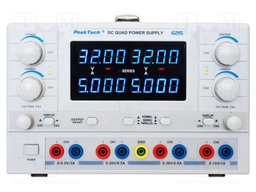 Power supply: laboratory; Channels: 4; 0÷30VDC; 0÷5A; 0÷30VDC; 0÷5A