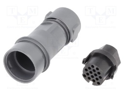 Connector: circular; plug; female; PIN: 16; w/o contacts; for cable