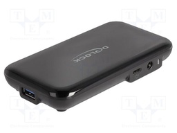 Hub USB; DC socket,USB A socket x4,USB C socket x4; black