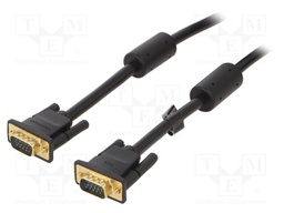 Cable; D-Sub 15pin HD plug,both sides; Len: 1.5m; black; Core: Cu