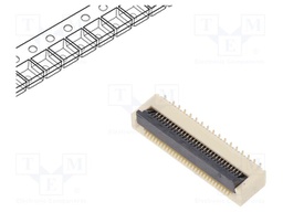 Connector: FFC/FPC; 30V; PIN: 30; vertical; SMT; gold-plated; 0.5A