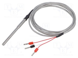 Sensor: temperature; Pt100; Working part len: 80mm; Probe dia: 4mm