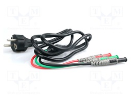 Connection cable; banana 4mm plug x3,SCHUKO plug