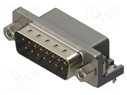Connector: D-Sub; PIN: 15; socket; male; angled; THT; MHDR