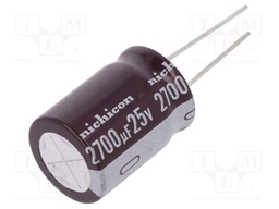 Capacitor: electrolytic; low impedance; THT; 2700uF; 25VDC; ±20%