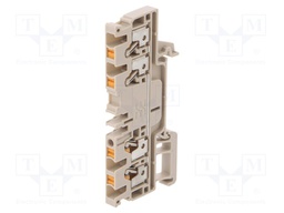 Splice terminal: rail; 2.5mm2; ways: 1; terminals: 4; beige; wemid
