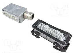 Connector: HDC; Type: with cable gland; Pitch: 104x27mm; 500V; 16A