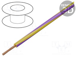 Wire; LgY; stranded; Cu; 0.75mm2; yellow-violet; PVC; 300/500V; 100m