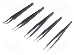 Kit: tweezers; universal; ESD; 5pcs.