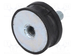 Vibration damper; M8; Ø: 35mm; rubber; L: 15mm; Thread len: 23mm