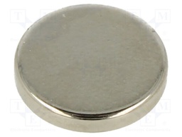 Magnet: permanent; NdFeB; 13N; Ø: 12mm; H: 2mm; Plating: nickel; disk