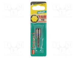 Screwdriver bit; HEX 10mm; 1/4" (E6,3mm); 50mm; Bit: hex socket
