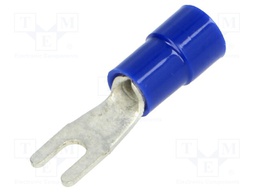 Fork terminal; M2,5; Ø: 2.6mm; 1.5÷2.5mm2; crimped; for cable; blue