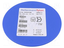 Markers for cables and wires; Label symbol: P; 1÷3mm; PVC; yellow