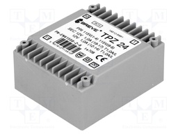 Transformer: mains; 24VA; 115VAC; 12V; 12V; 1A; Mounting: PCB; IP00