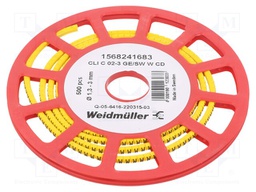 Markers for cables and wires; 1.3÷3mm; PVC; yellow; -30÷80°C