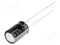 Capacitor: electrolytic; supercapacitor; 1.5F; 2.7VDC; ESR: 3Ω; THT